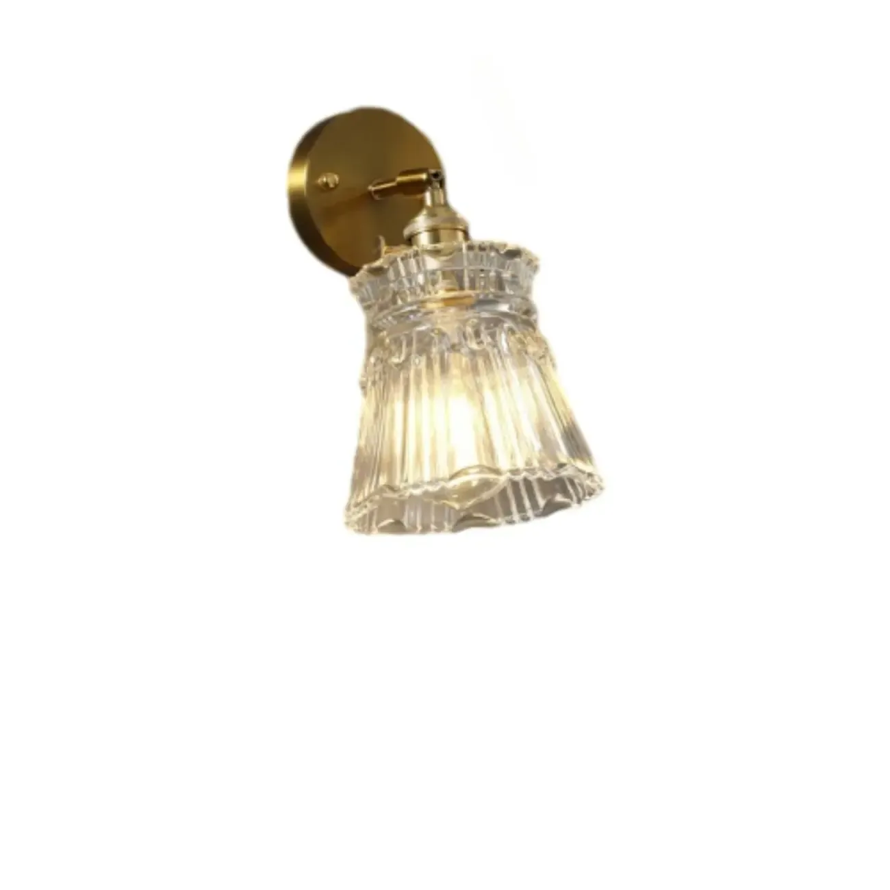 Art Deco Gold Transparent Glass Wall Sconce Image - 9