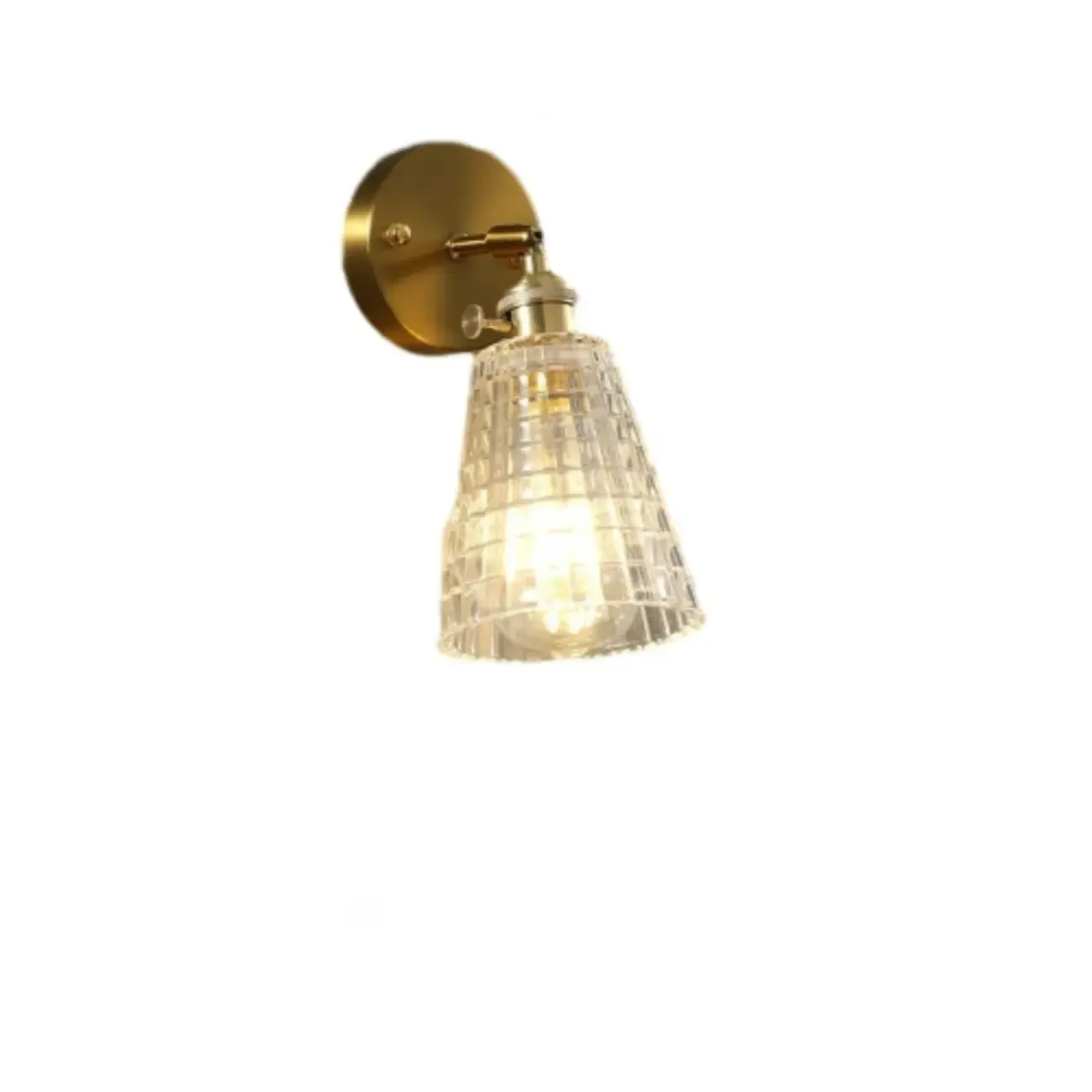 Art Deco Gold Transparent Glass Wall Sconce Image - 10