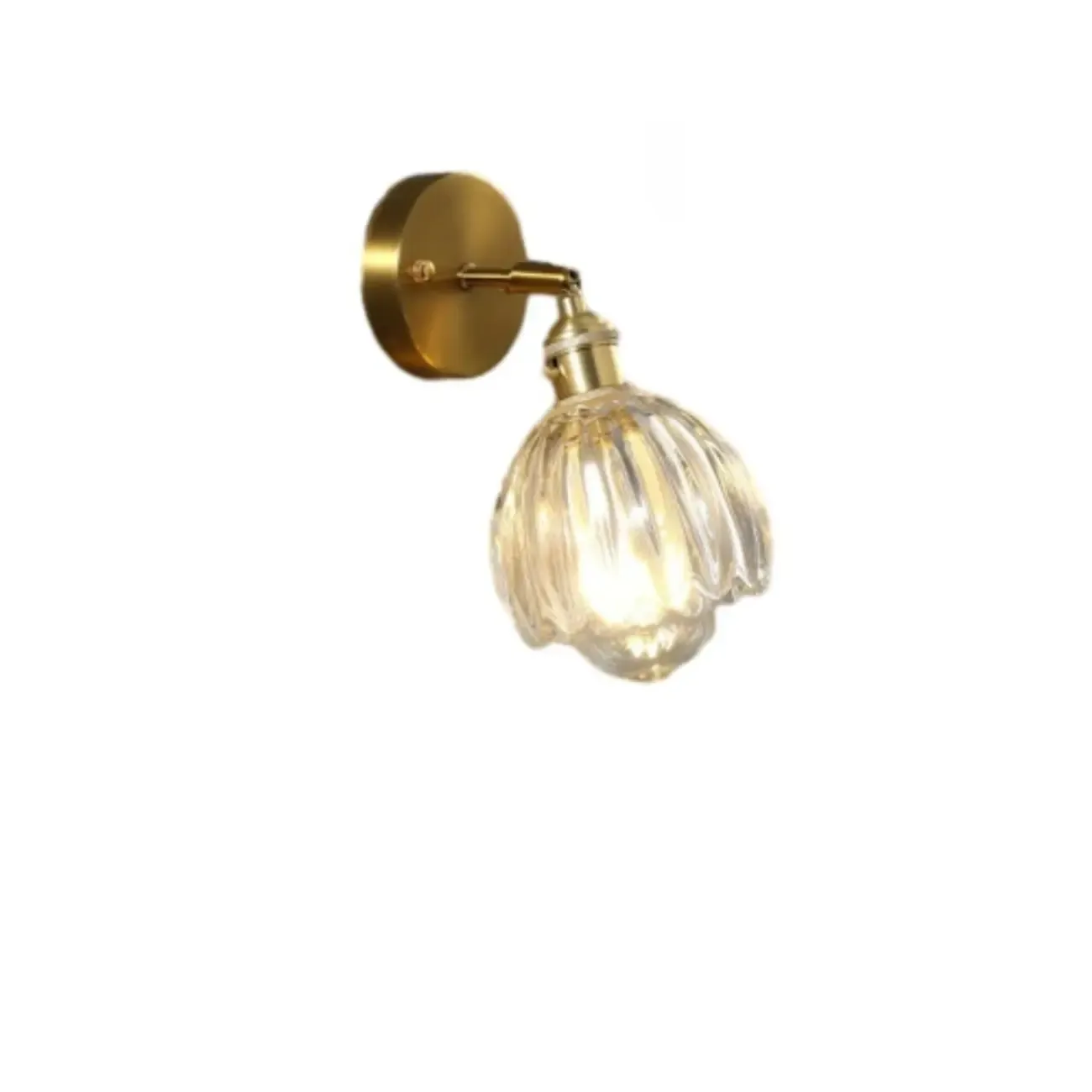 Art Deco Gold Transparent Glass Wall Sconce Image - 11