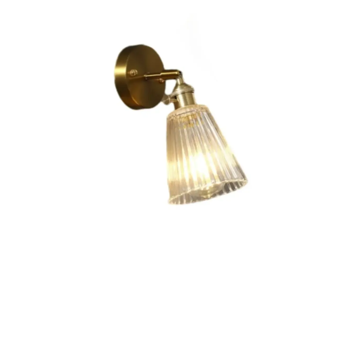 Art Deco Gold Transparent Glass Wall Sconce Image - 12