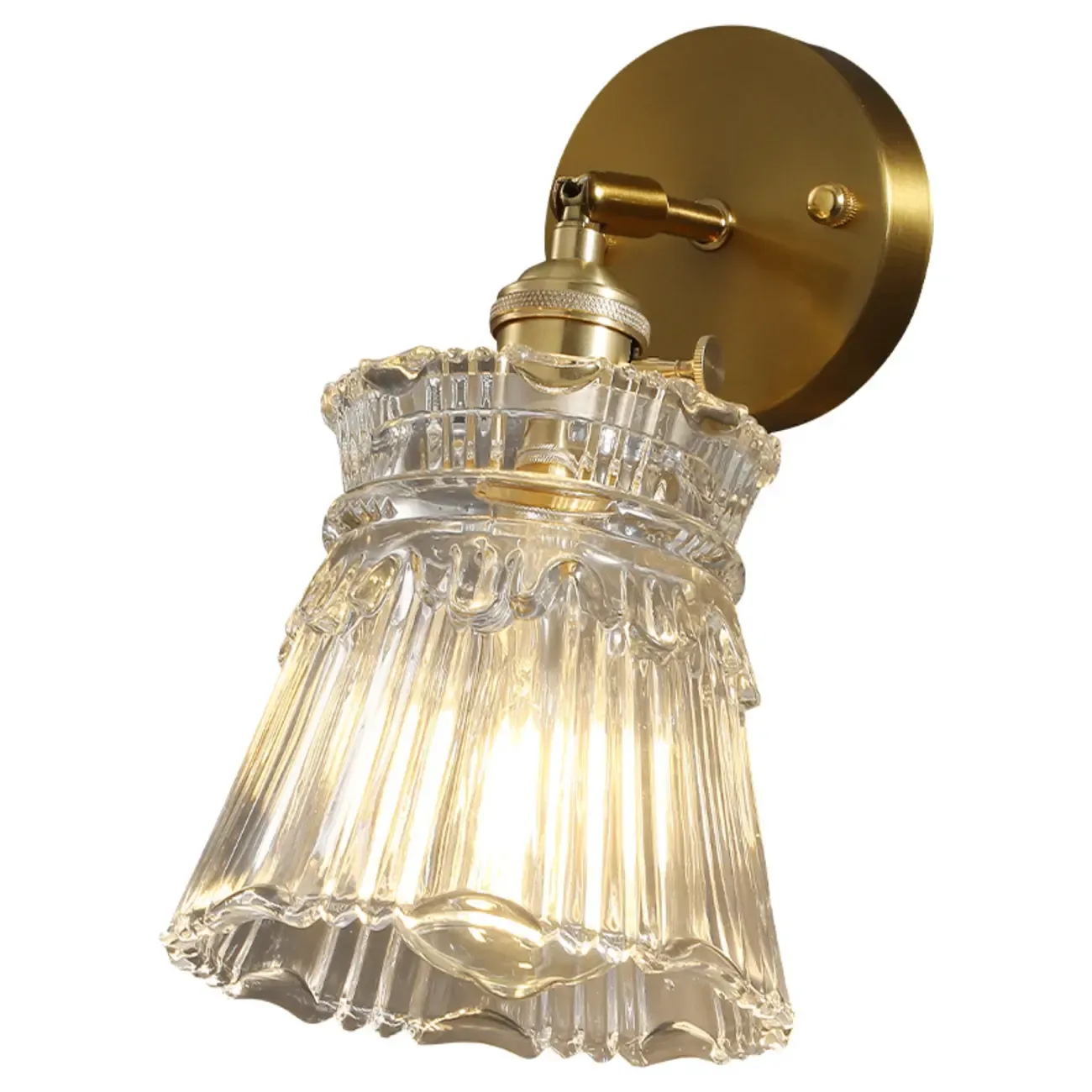 Art Deco Gold Transparent Glass Wall Sconce Image - 14