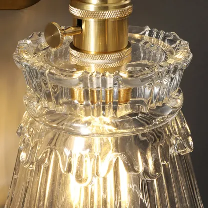 Art Deco Gold Transparent Glass Wall Sconce Image - 17