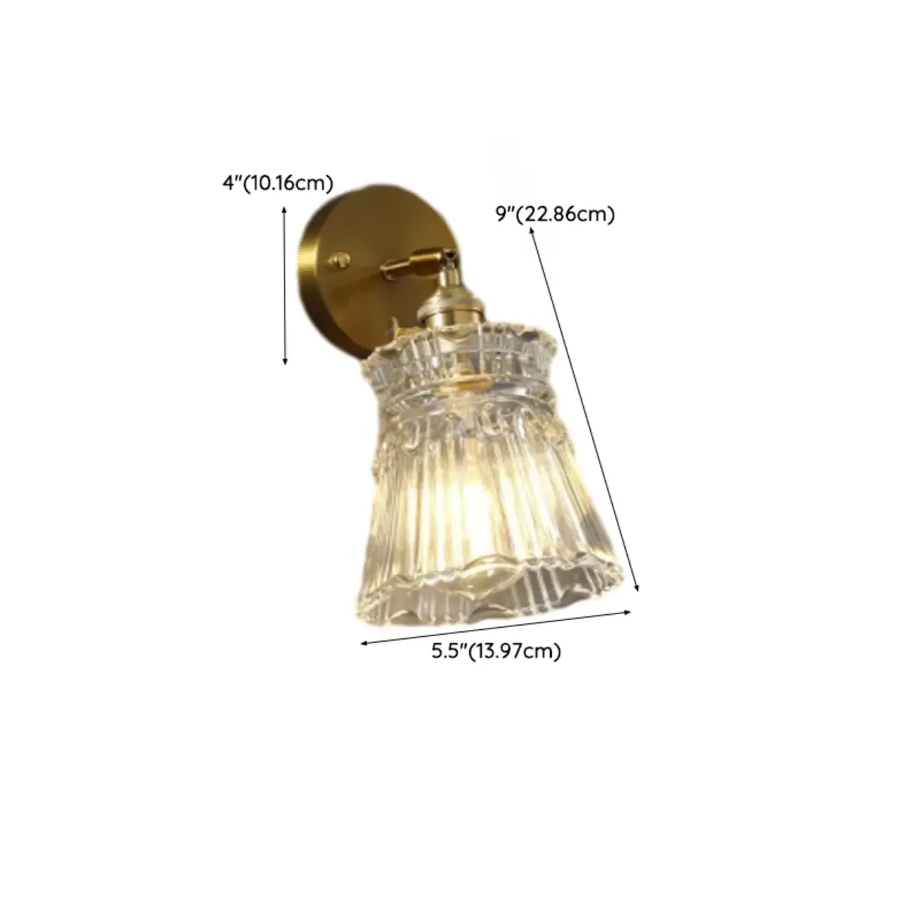 Art Deco Gold Transparent Glass Wall Sconce Image - 19