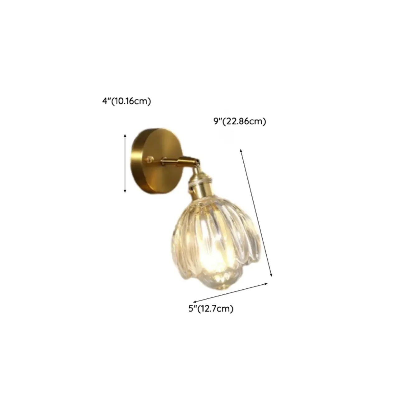 Art Deco Gold Transparent Glass Wall Sconce Image - 22