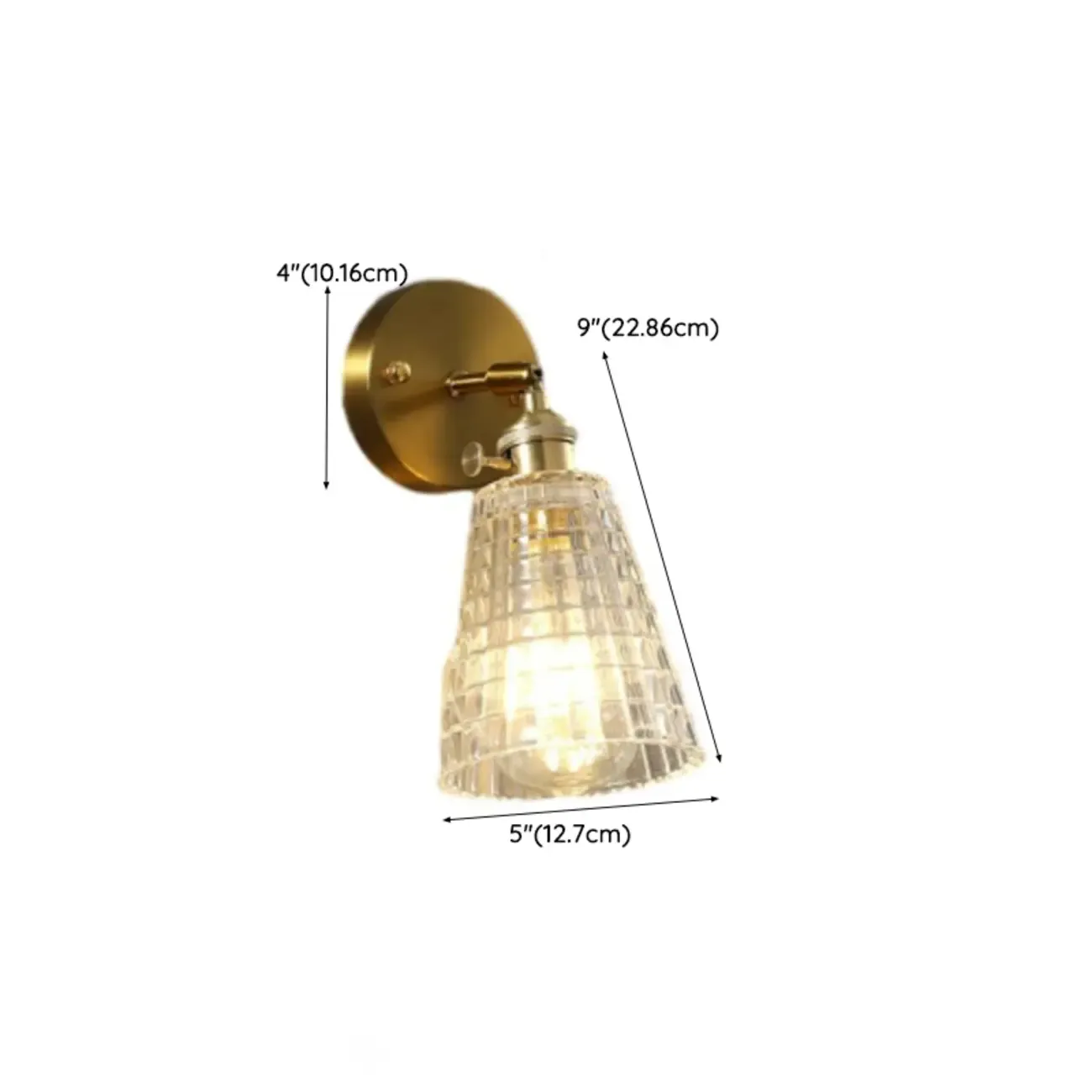 Art Deco Gold Transparent Glass Wall Sconce Image - 23