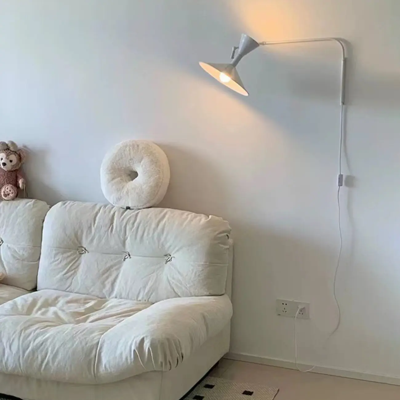 Simplistic Metal Mini Ambient Swing Arm Wall Light Image - 1 | homeyfad