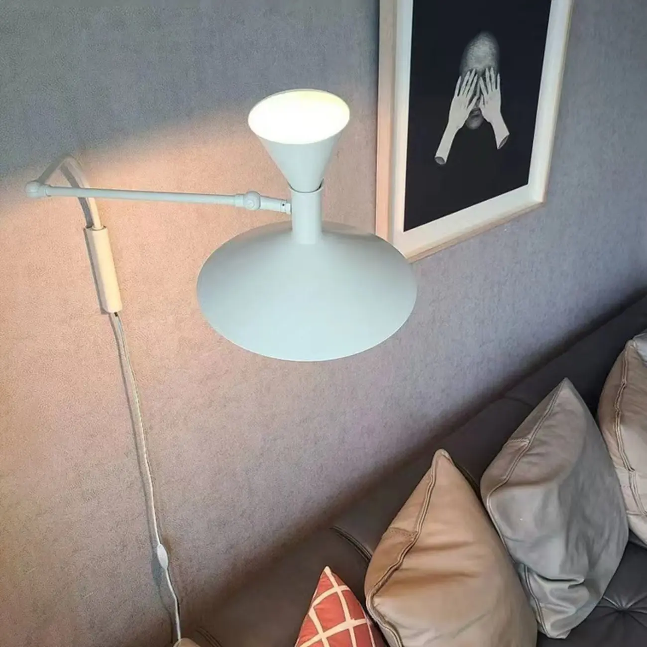 Simplistic Metal Mini Ambient Swing Arm Wall Light Image - 10 | homeyfad