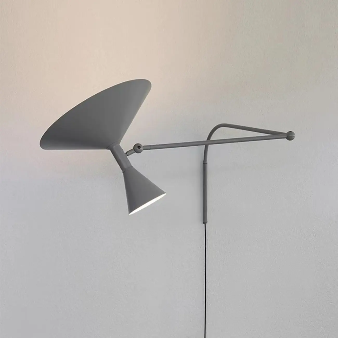 Simplistic Metal Mini Ambient Swing Arm Wall Light Image - 8 | homeyfad