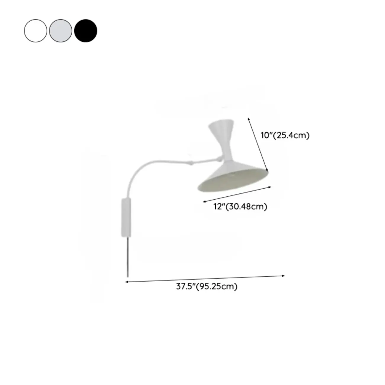 Simplistic Metal Mini Ambient Swing Arm Wall Light #size | homeyfad