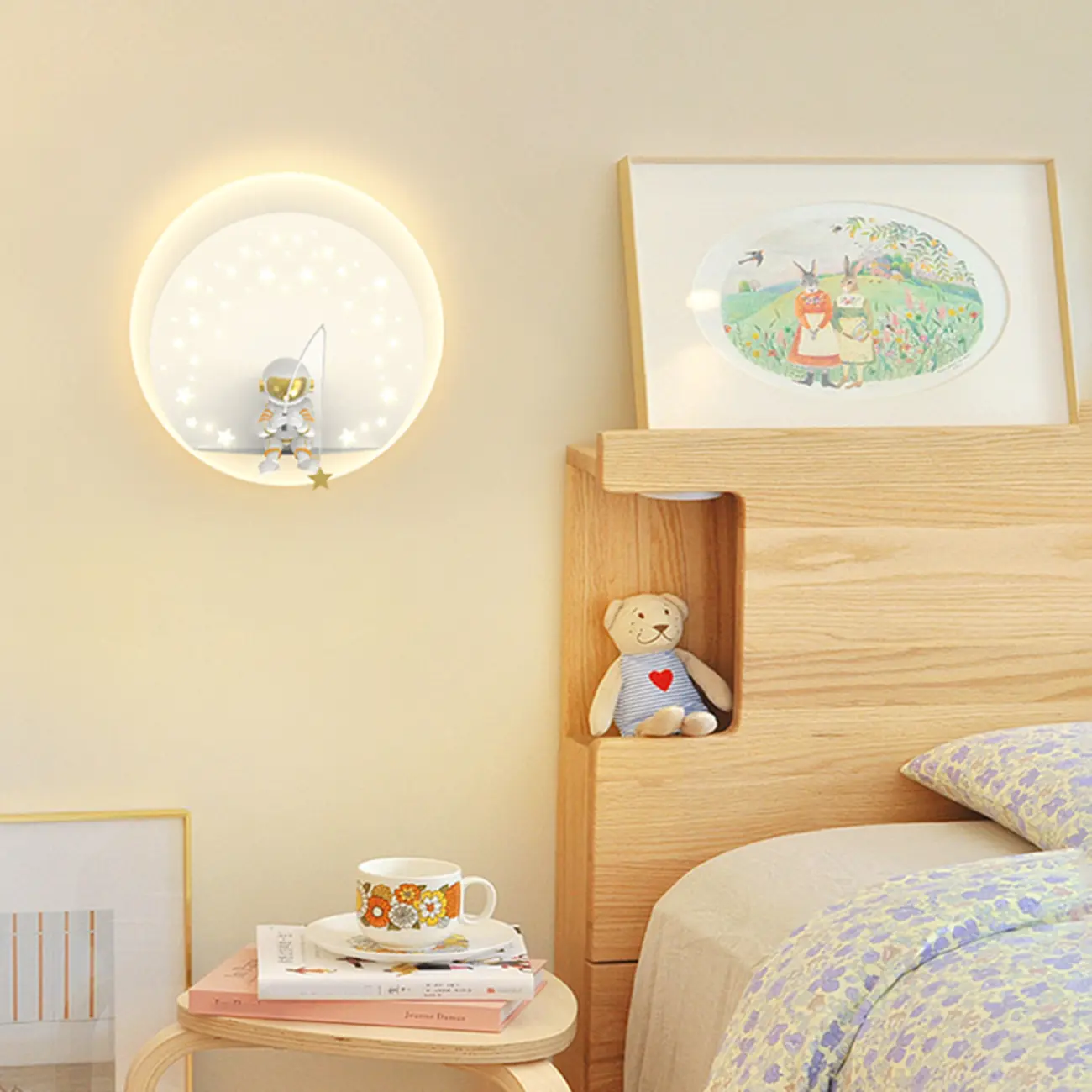 Kids Modern Geometric Alloy Wall Light with Acrylic Shade Image - 1 | homeyfad