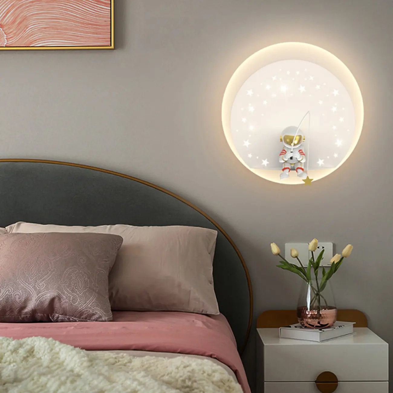 Kids Modern Geometric Alloy Wall Light with Acrylic Shade Image - 18 | homeyfad