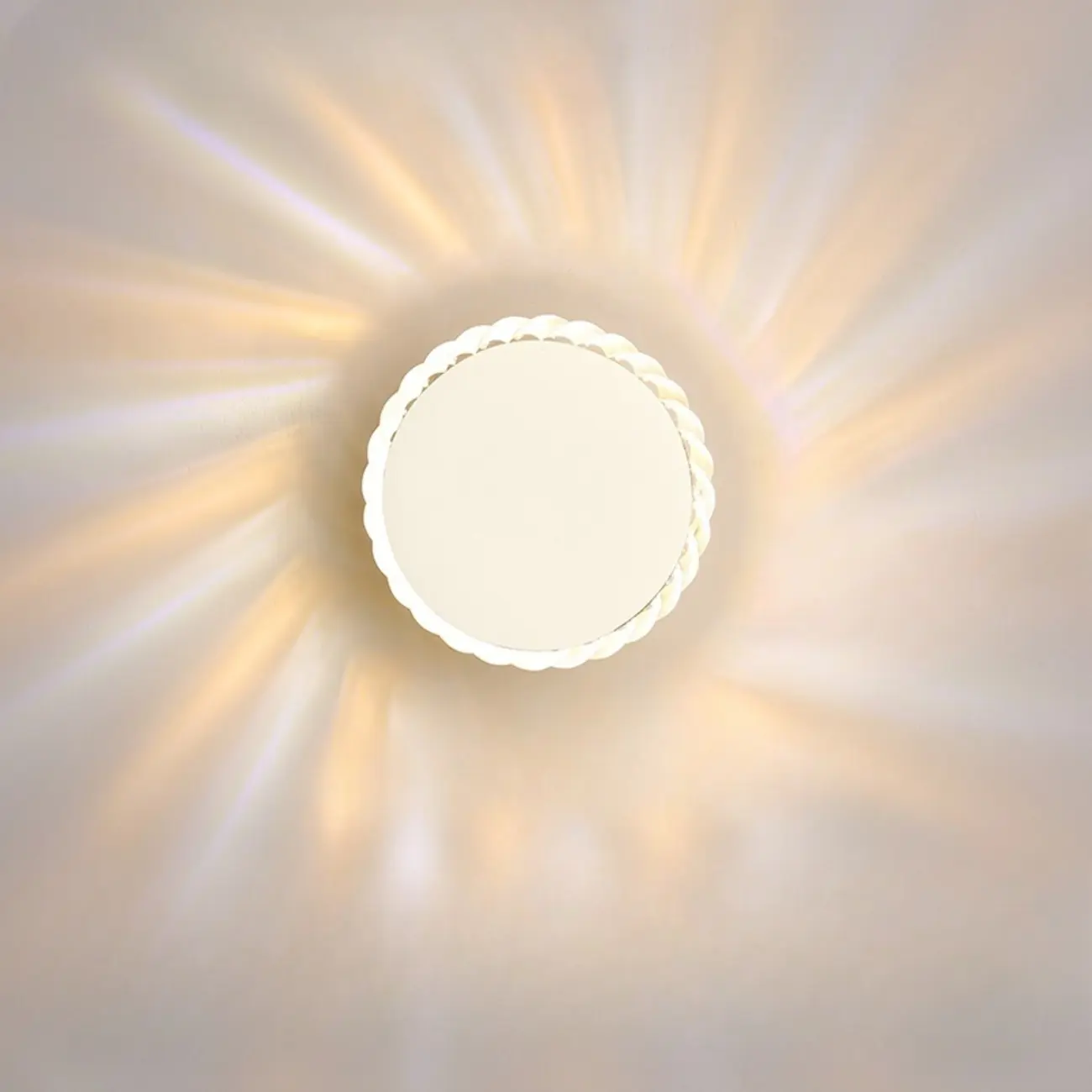 Minimalist Metal Round Sun-Shape Wall Sconce Image - 7 | homeyfad