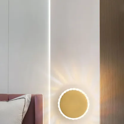 Minimalist Metal Round Sun-Shape Wall Sconce Image - 8