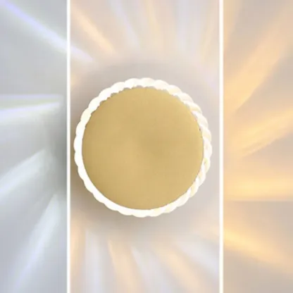 Minimalist Metal Round Sun-Shape Wall Sconce Image - 13