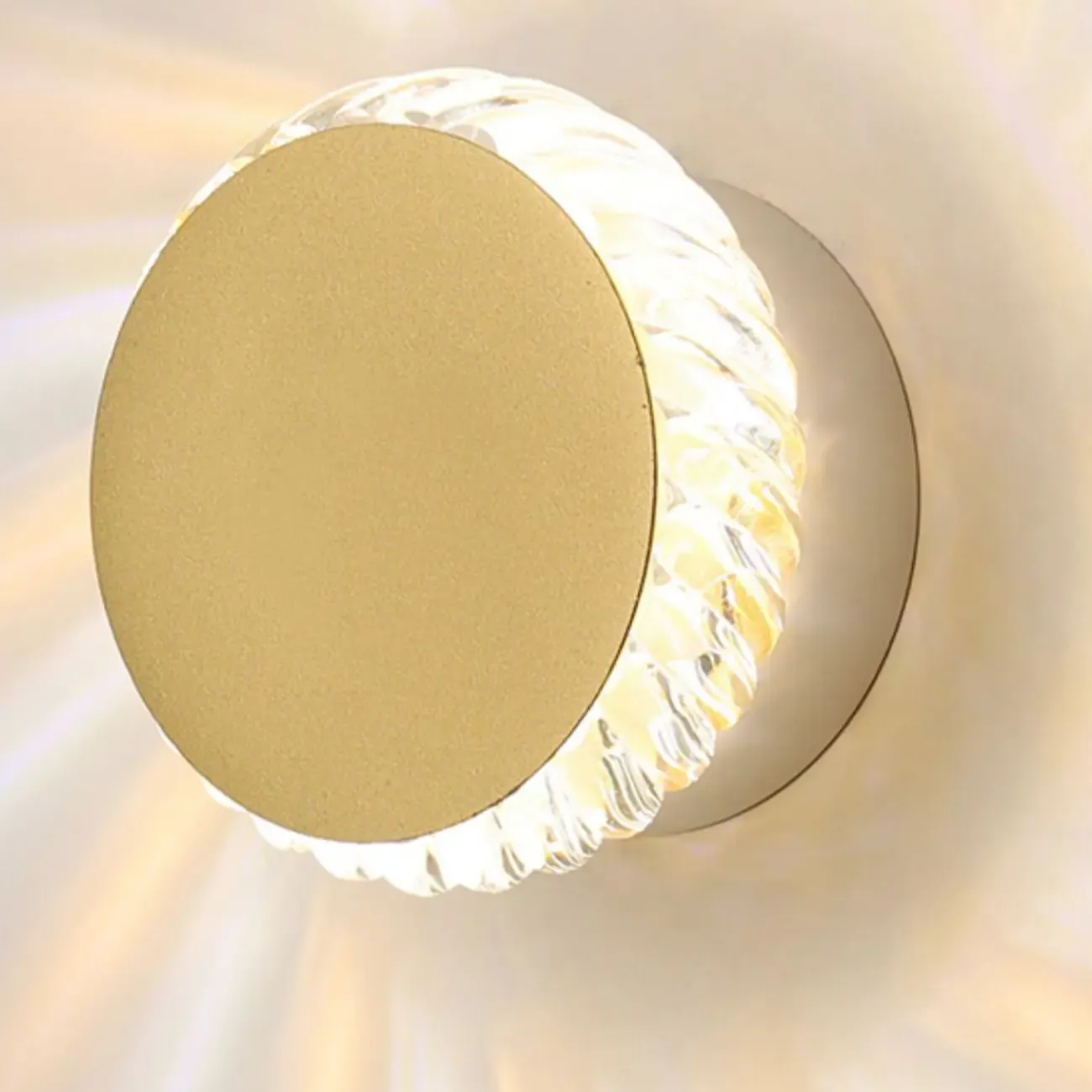 Minimalist Metal Round Sun-Shape Wall Sconce Image - 14
