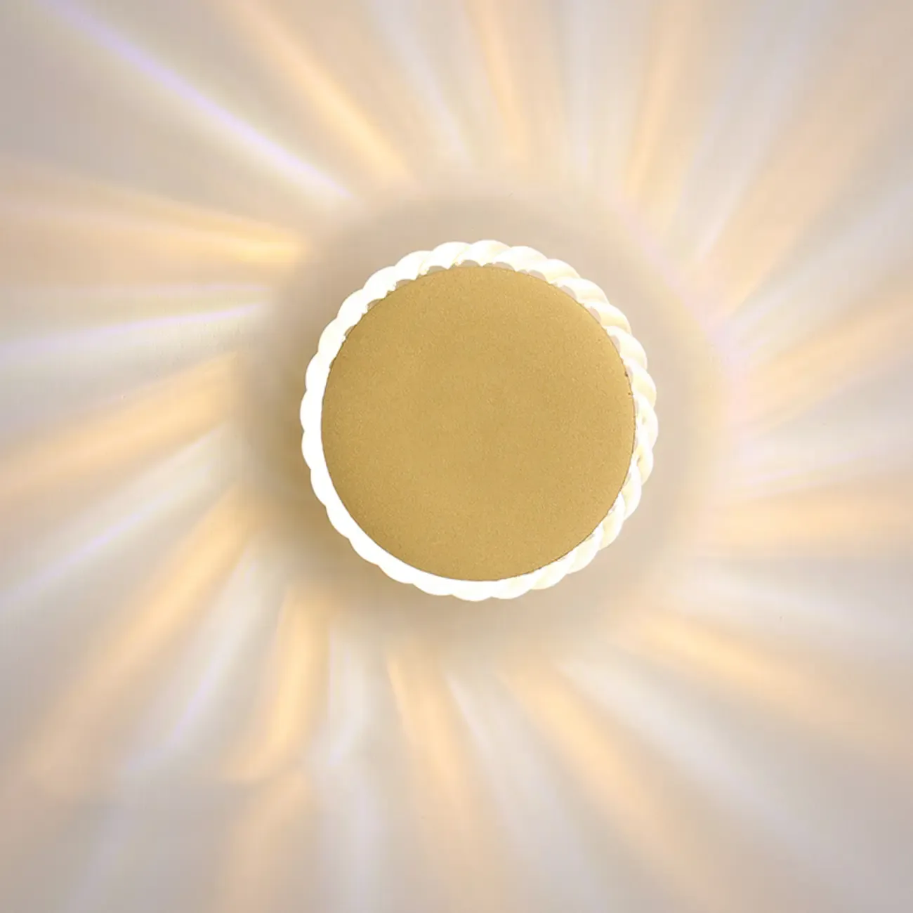 Minimalist Metal Round Sun-Shape Wall Sconce Image - 15