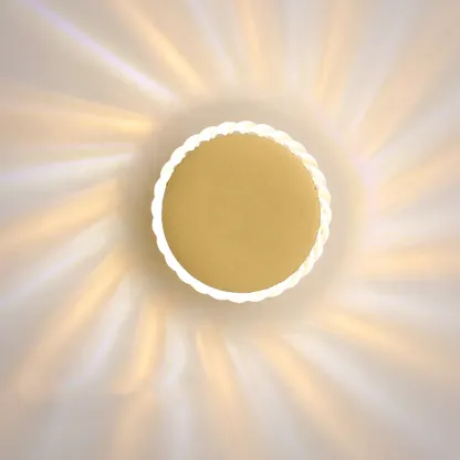 Minimalist Metal Round Sun-Shape Wall Sconce Image - 15