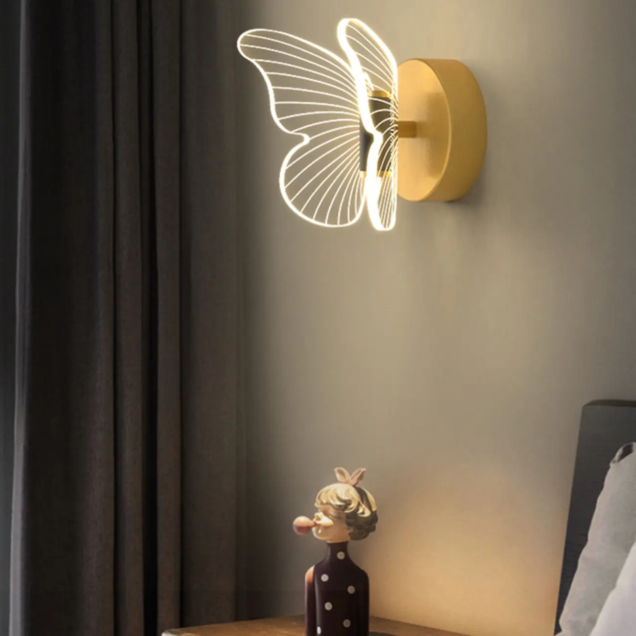 Modern Butterfly Wall Light with Gold Finish for Living Room Image - 1 | homeyfad