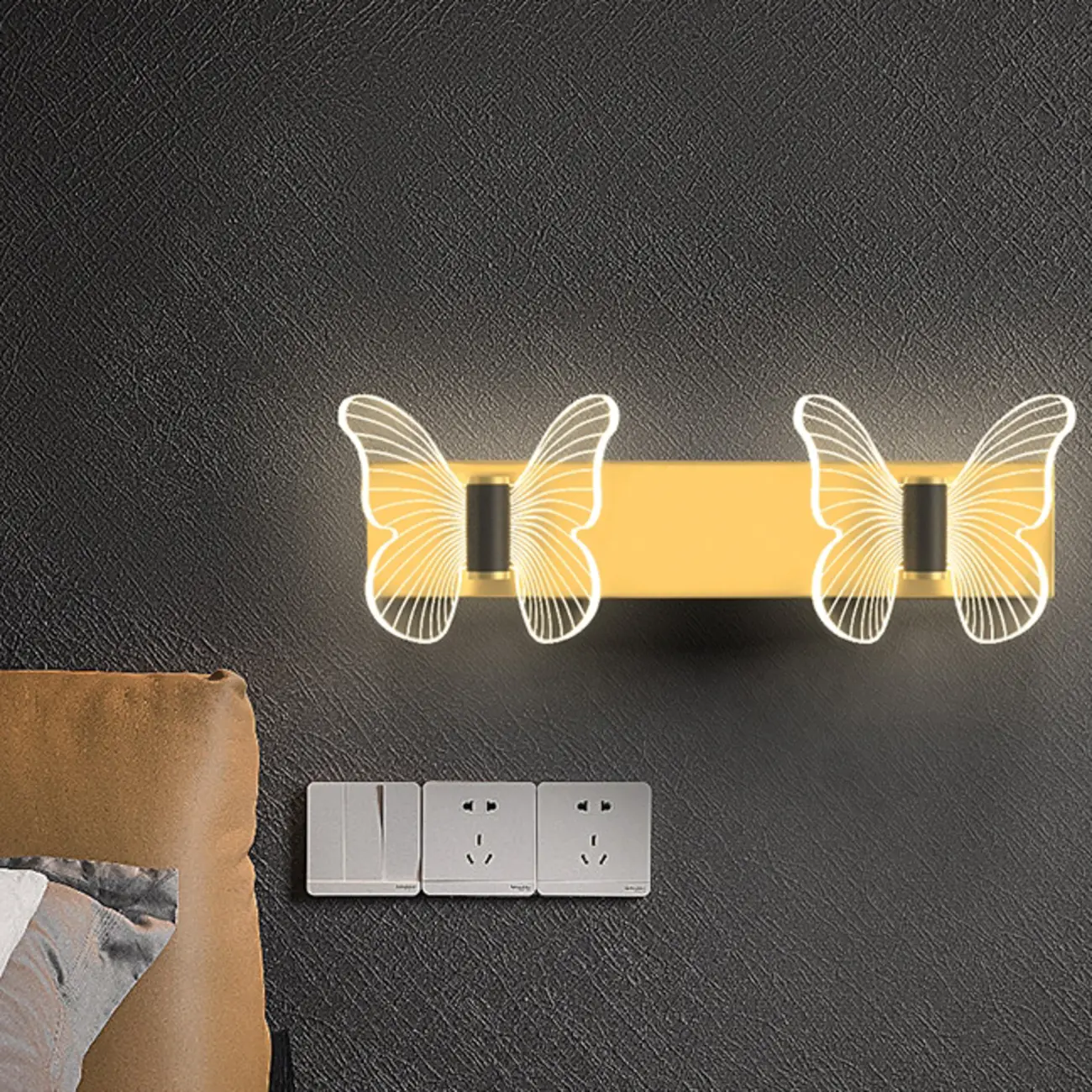 Modern Butterfly Wall Light with Gold Finish for Living Room Image - 8 | homeyfad