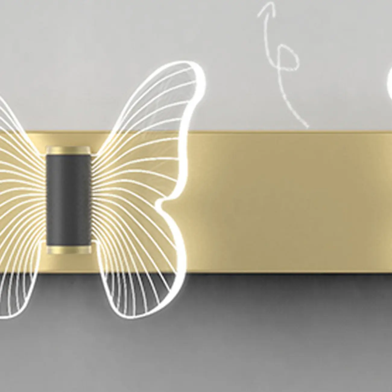 Modern Butterfly Wall Light with Gold Finish for Living Room Image - 13 | homeyfad