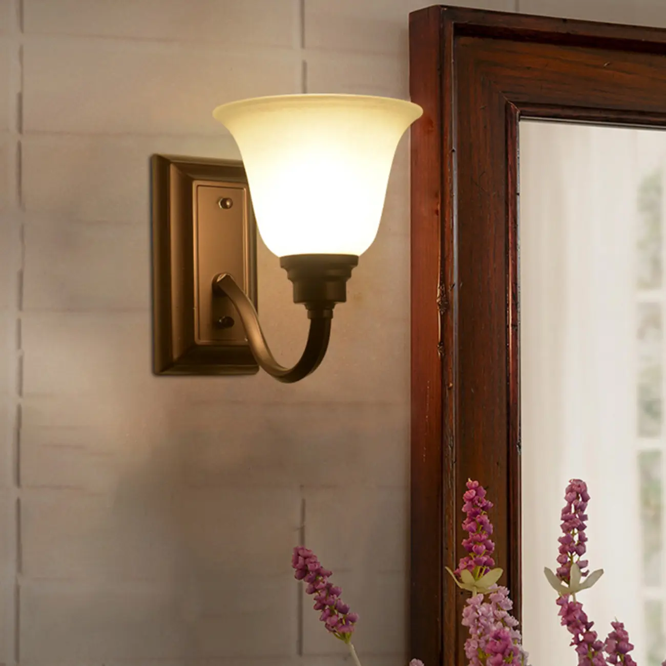 Classic Modern Bell Glass Wall Vanity Light for Bathroom Image - 1 | homeyfad