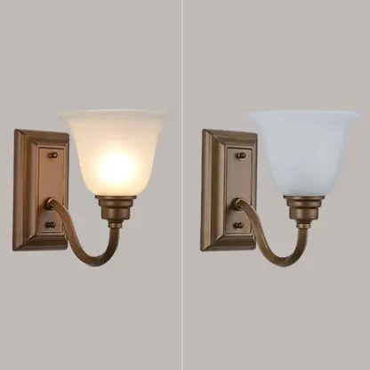 Classic Modern Bell Glass Wall Vanity Light for Bathroom Image - 9