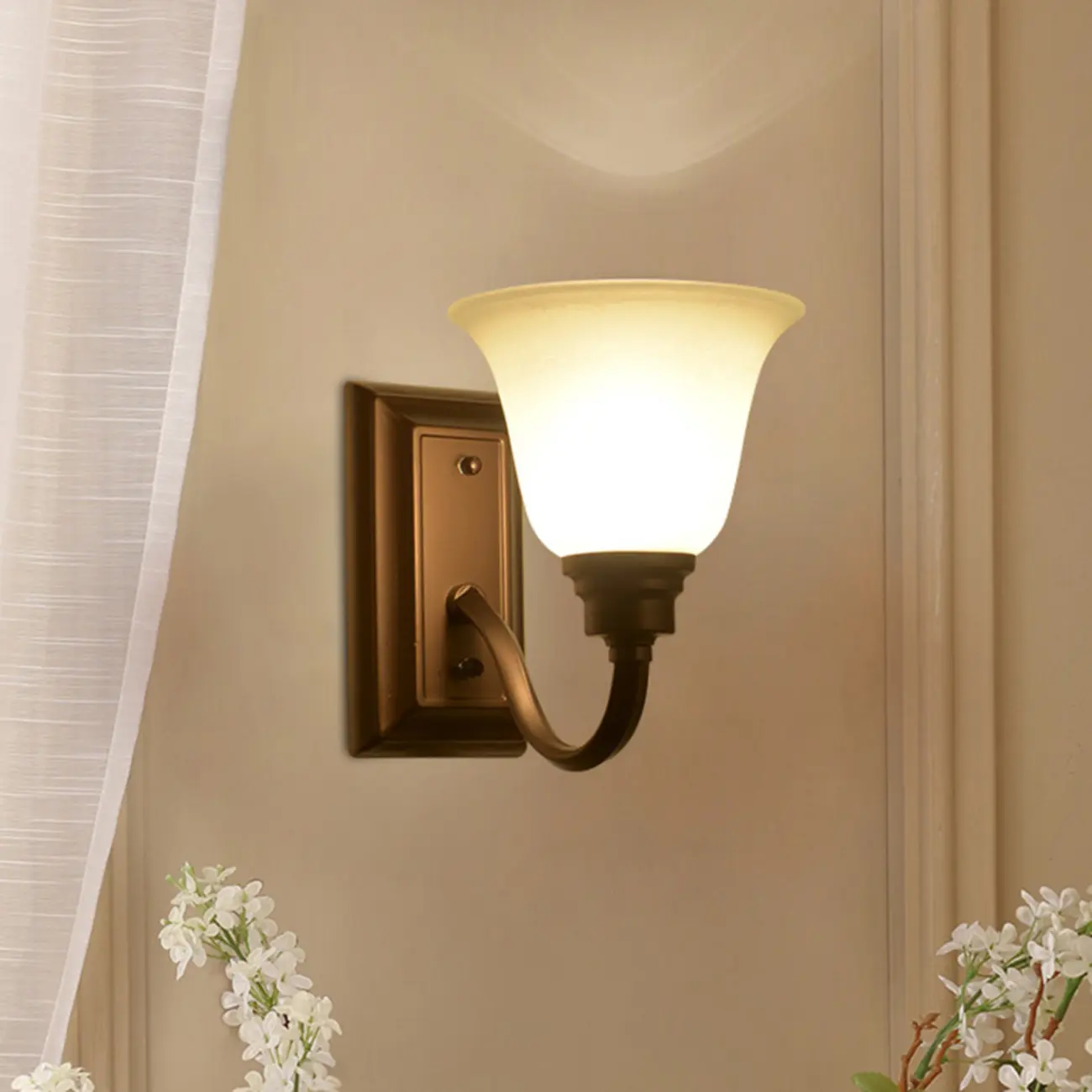 Classic Modern Bell Glass Wall Vanity Light for Bathroom Image - 14 | homeyfad