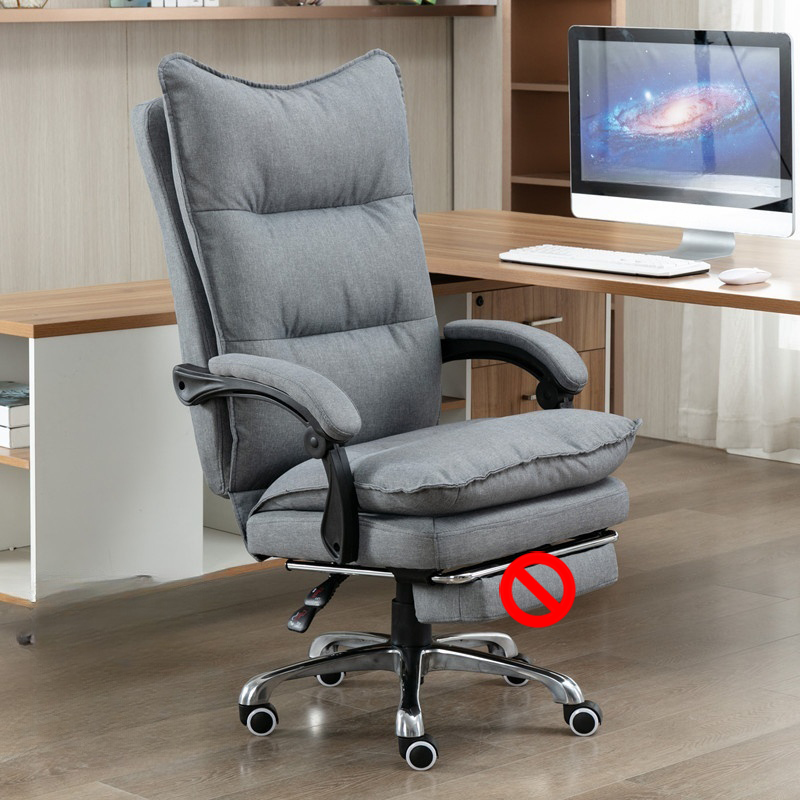 Modern Grey Fabric Office Chair with Footrest | homeyfad