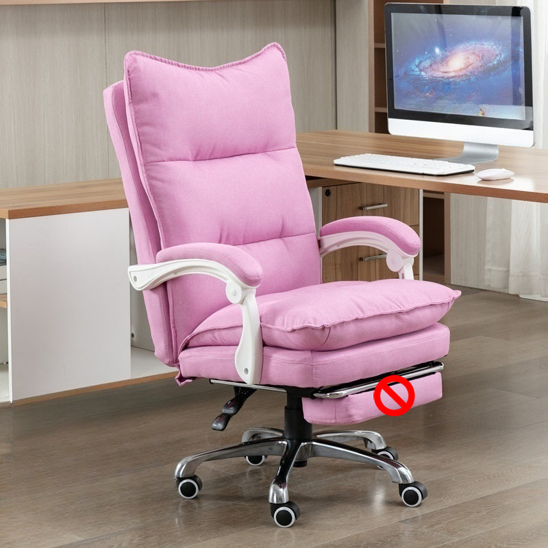Modern Grey Fabric Office Chair with Footrest