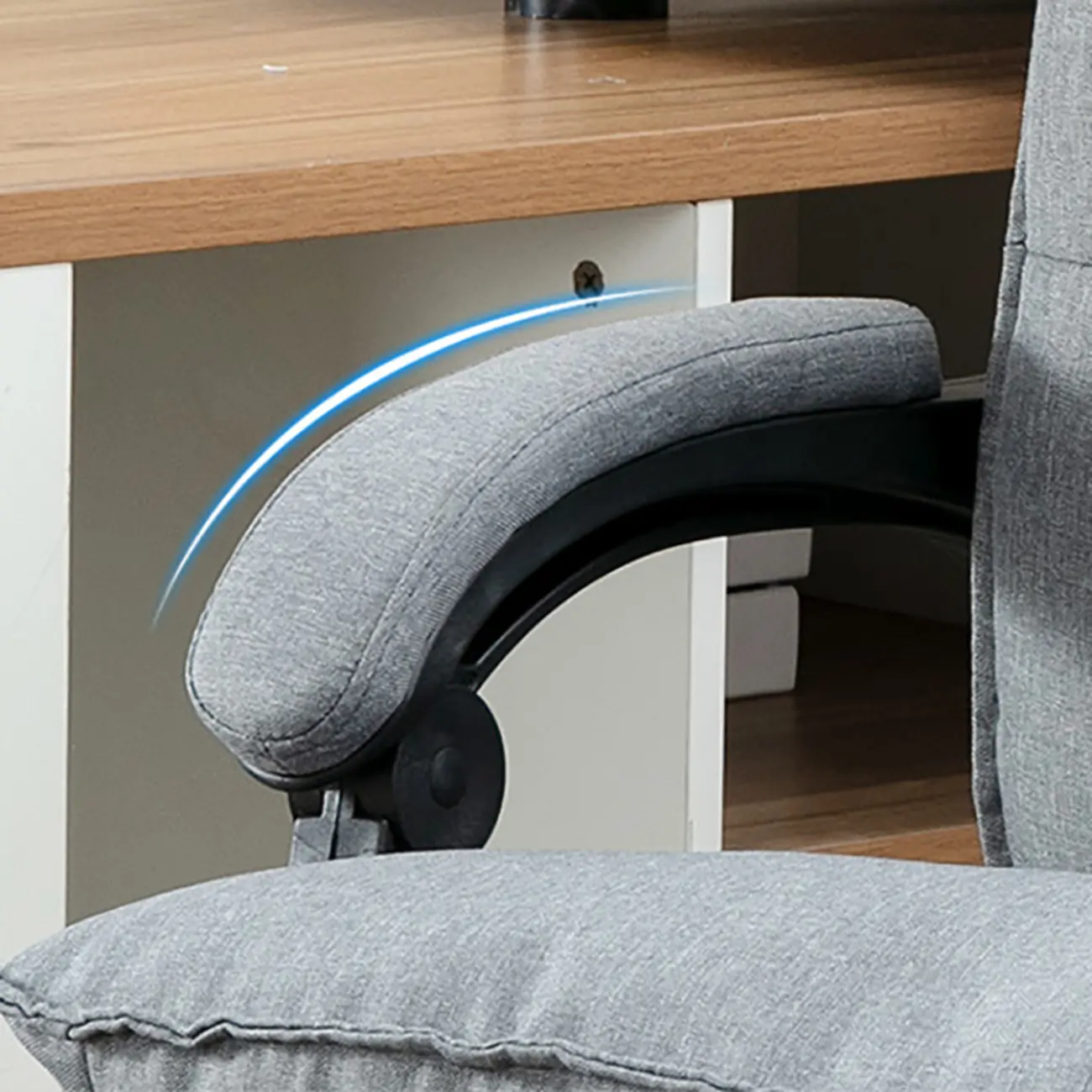 Modern Grey Fabric Reclining Ergonomic Office Chair Image - 5 | homeyfad