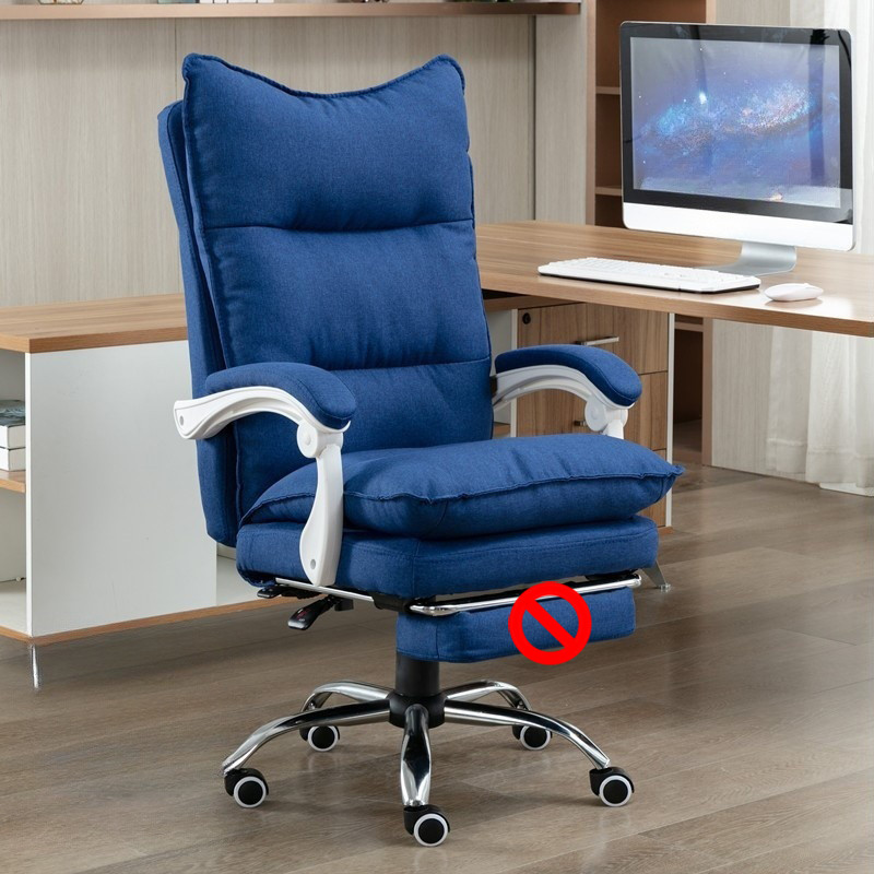 Modern Grey Fabric Office Chair with Footrest | homeyfad