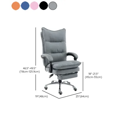 Modern Grey Fabric Reclining Ergonomic Office Chair #size