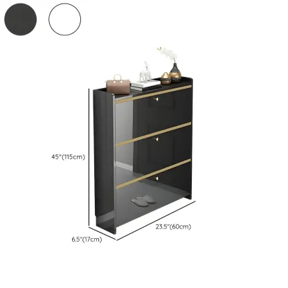 Entryway Glam Black Shoe Storage with Adjustable Shelves Image - 14