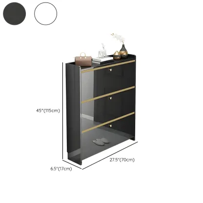 Entryway Glam Black Shoe Storage with Adjustable Shelves Image - 15