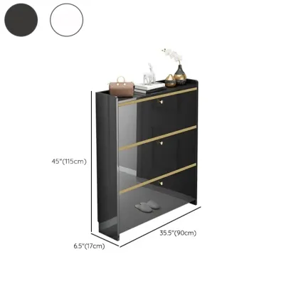 Entryway Glam Black Shoe Storage with Adjustable Shelves Image - 17