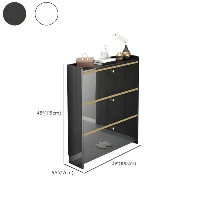 Entryway Glam Black Shoe Storage with Adjustable Shelves Image - 18