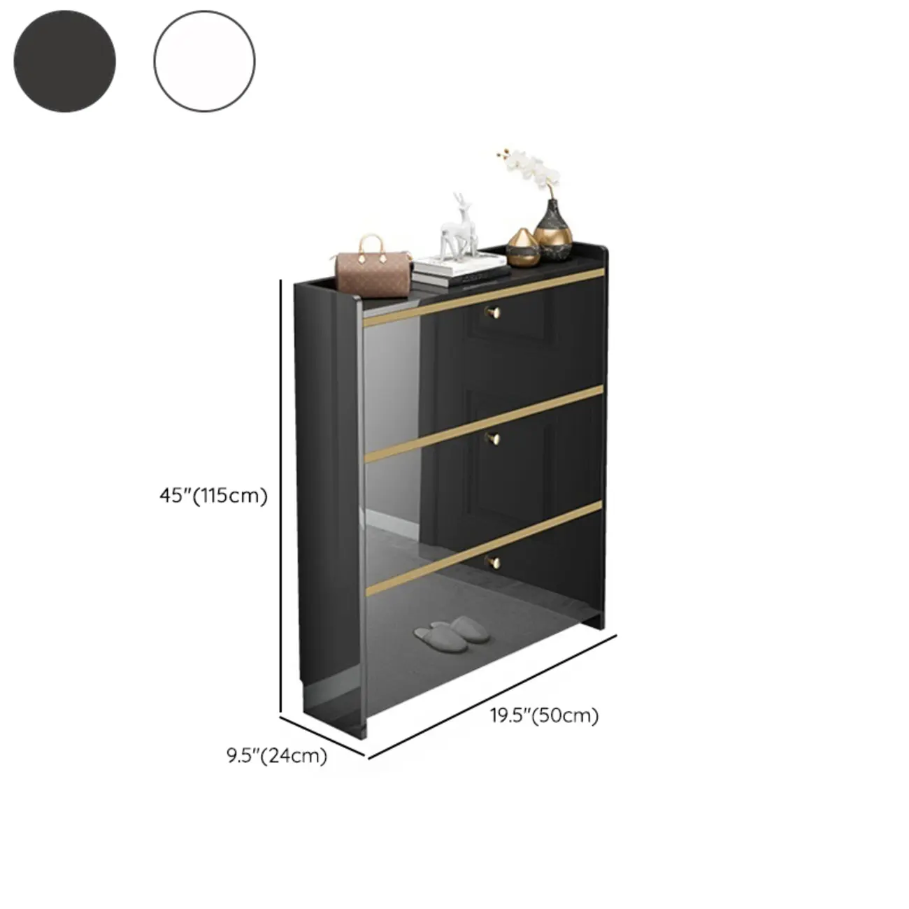 Entryway Glam Black Shoe Storage with Adjustable Shelves Image - 19 | homeyfad