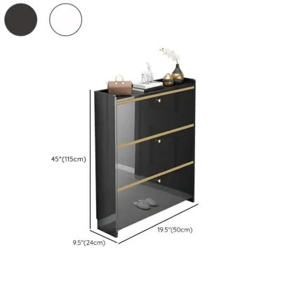 Entryway Glam Black Shoe Storage with Adjustable Shelves Image - 19
