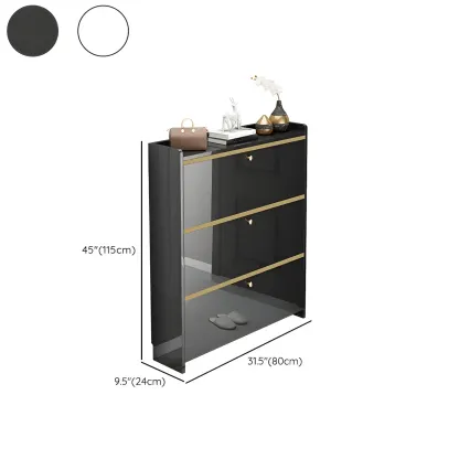 Entryway Glam Black Shoe Storage with Adjustable Shelves Image - 22
