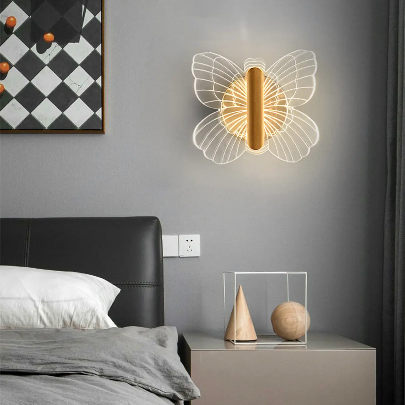 Modern Butterfly Shape Acrylic LED Wall Light Gold Image - 2 | homeyfad