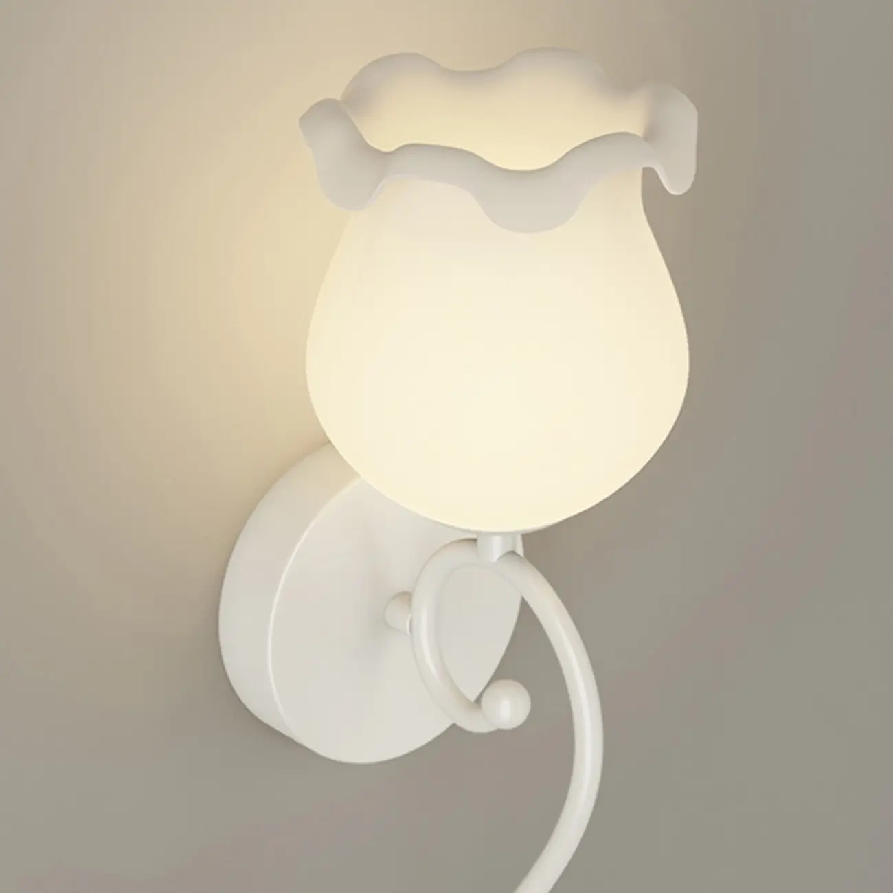 Modern Milk Glass Wall Light with Pink Metal Design Image - 15 | homeyfad