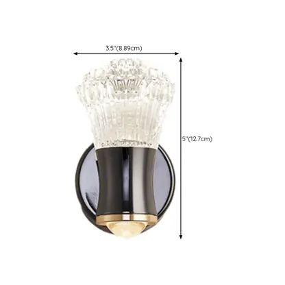 Art Decor Alloy and Crystal Wall Sconce #size