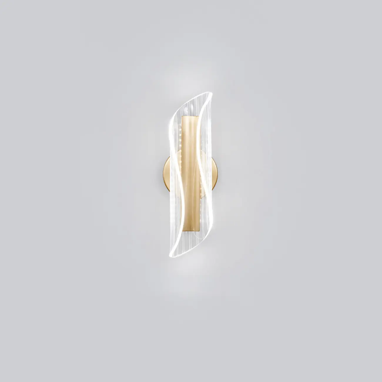 Art Deco Gold Metal and Acrylic LED Wall Sconce Image - 4 | homeyfad