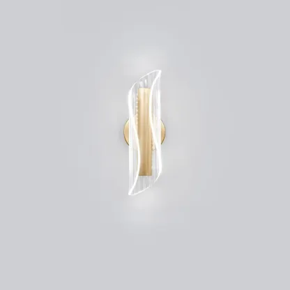 Art Deco Gold Metal and Acrylic LED Wall Sconce Image - 4
