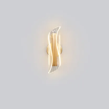 Art Deco Gold Metal and Acrylic LED Wall Sconce Image - 5