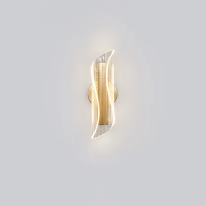 Art Deco Gold Metal and Acrylic LED Wall Sconce Image - 6