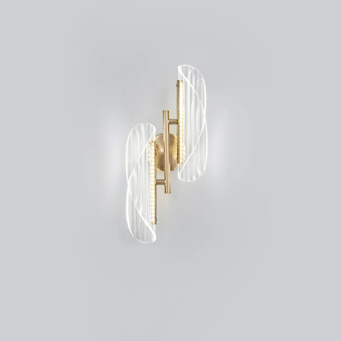 Art Deco Gold Metal and Acrylic LED Wall Sconce Image - 8 | homeyfad