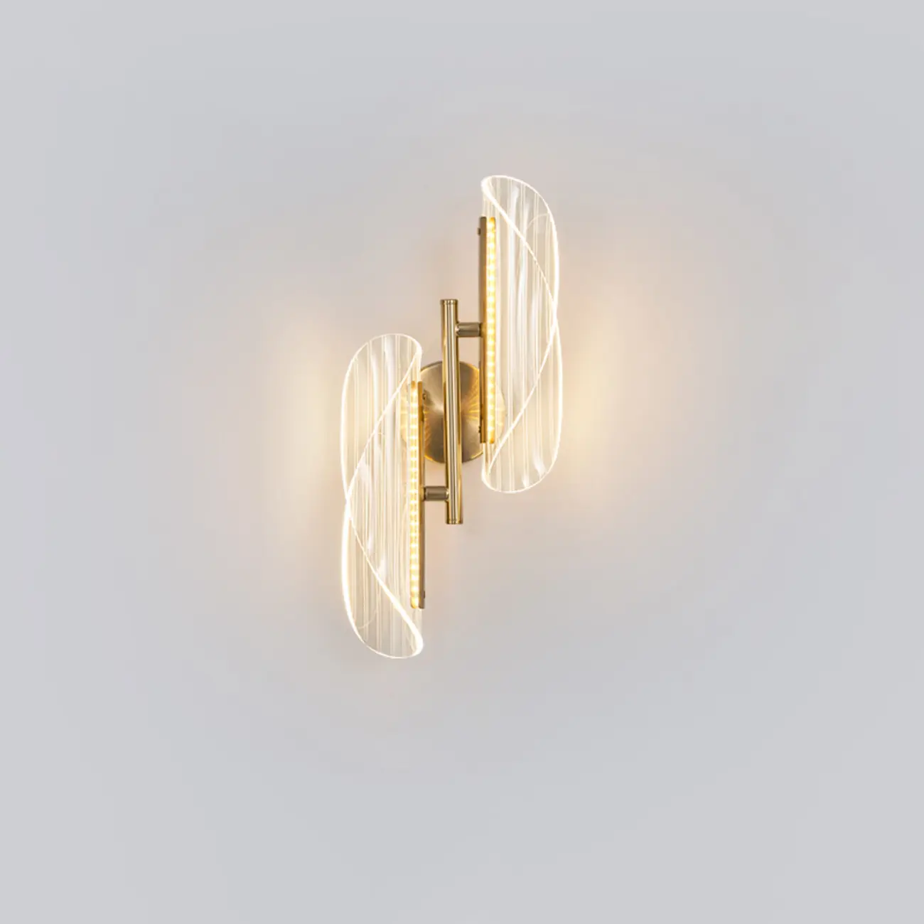 Art Deco Gold Metal and Acrylic LED Wall Sconce Image - 9 | homeyfad