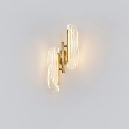 Art Deco Gold Metal and Acrylic LED Wall Sconce Image - 9