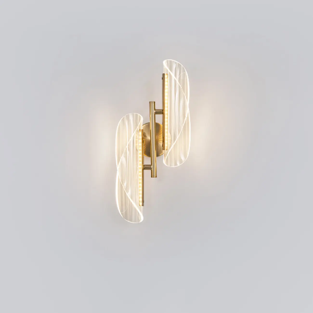 Art Deco Gold Metal and Acrylic LED Wall Sconce Image - 11 | homeyfad